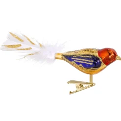 Poesie in Glas Glass Tree Decorations|Glass Bird Gold-Red-Purple