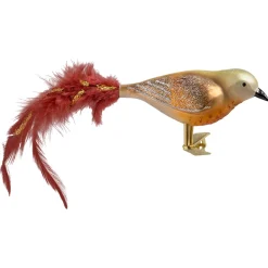 Poesie in Glas Glass Tree Decorations|Glass Bird Green-Brown