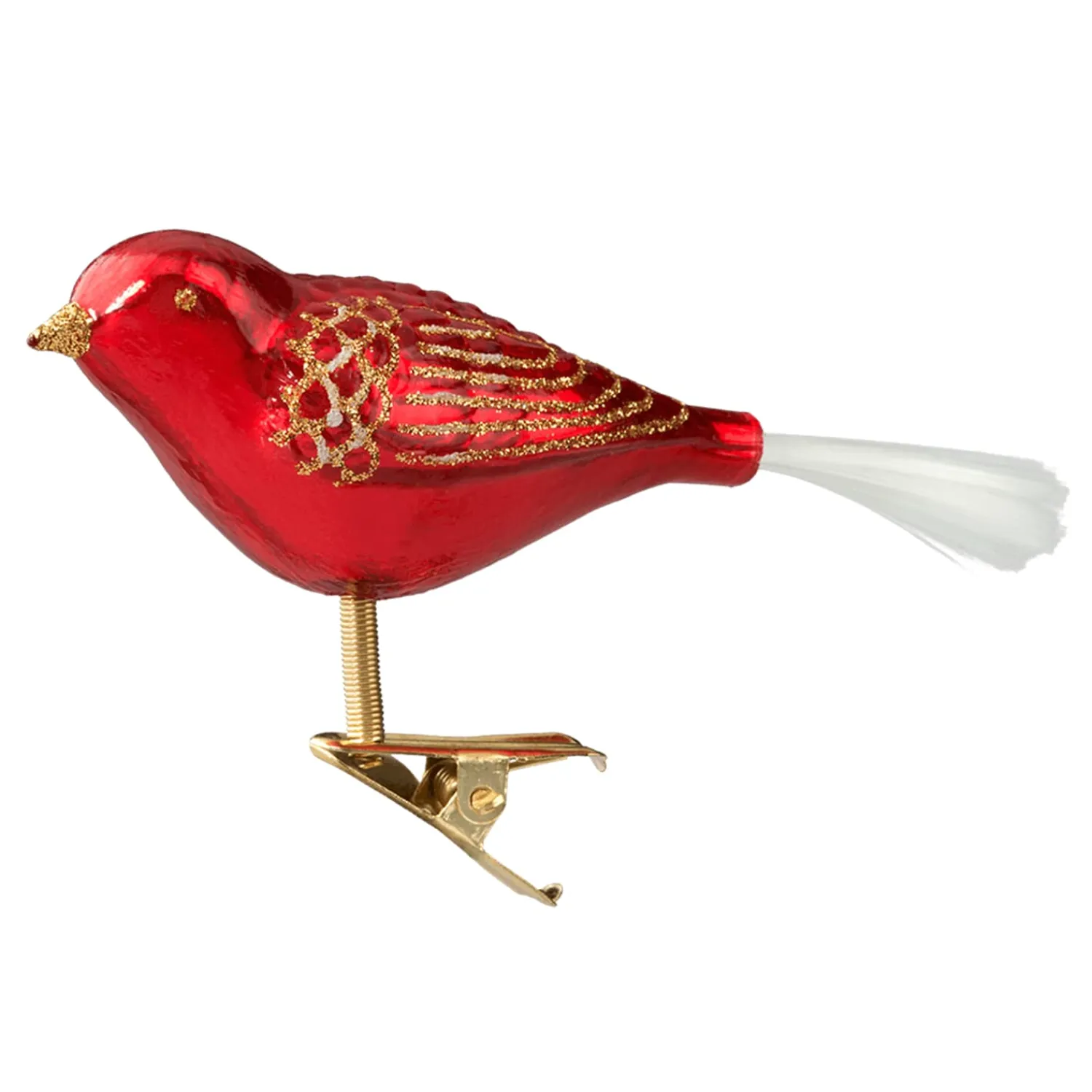 Poesie in Glas Glass Tree Decorations|Glass Bird Red