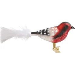 Poesie in Glas Glass Tree Decorations|Glass Bird Red-Black-White