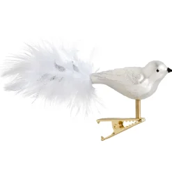Poesie in Glas Glass Tree Decorations|Glass Bird White-Silver