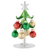 * Decorative Figurines|Glass Treee With Green Branches And Colourful Baubles