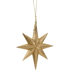 * Plastic Tree Decorations|Gold Glitter Star
