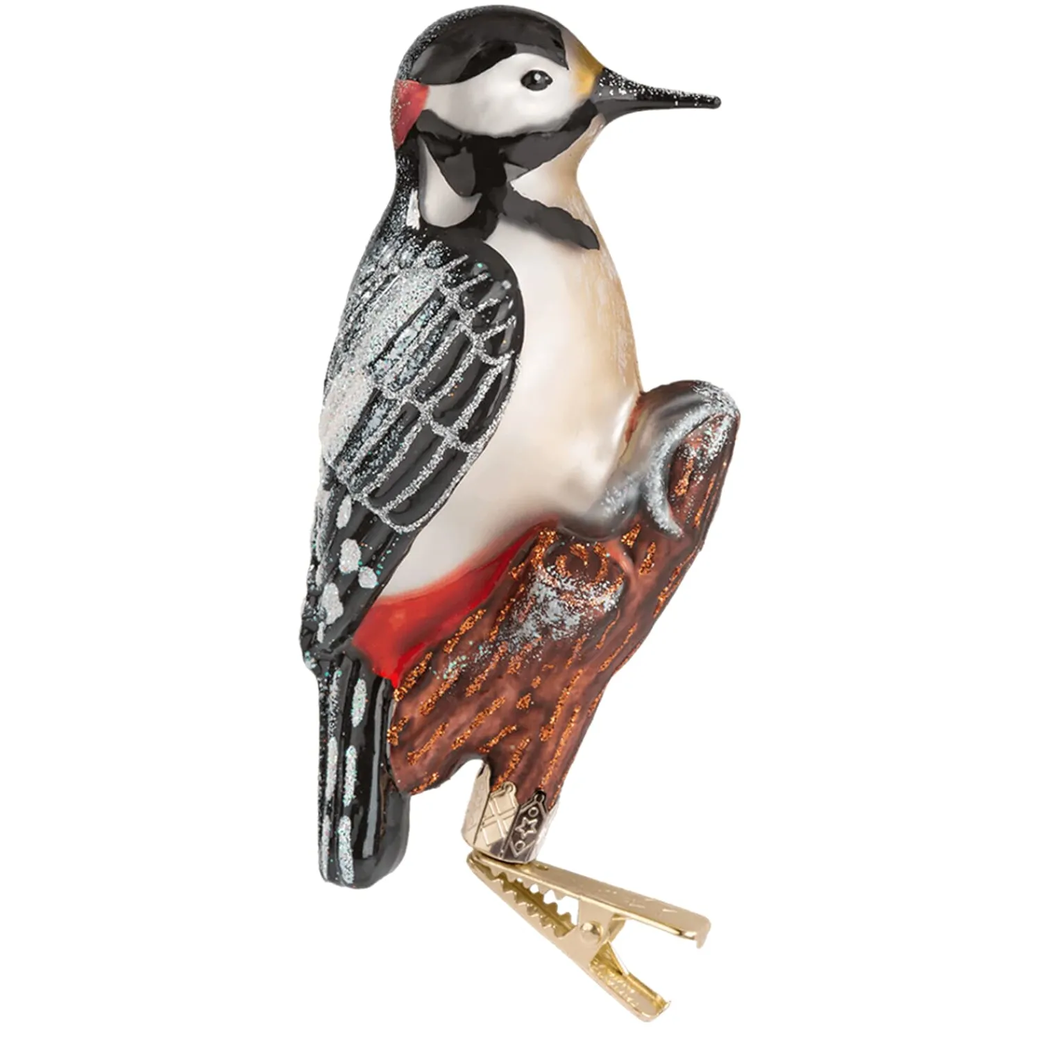 Poesie in Glas Glass Tree Decorations|Great Spotted Woodpecker On Clip