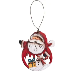 * Wood Tree Decorations|Hanging Ornament Santa Claus