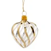 * Tree Baubles And Set Offers|Heart Clear With Gold-White Net Pattern