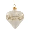 * Tree Baubles And Set Offers|Heart Creme Colored With Musical Notes