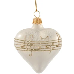 * Tree Baubles And Set Offers|Heart Creme Colored With Musical Notes