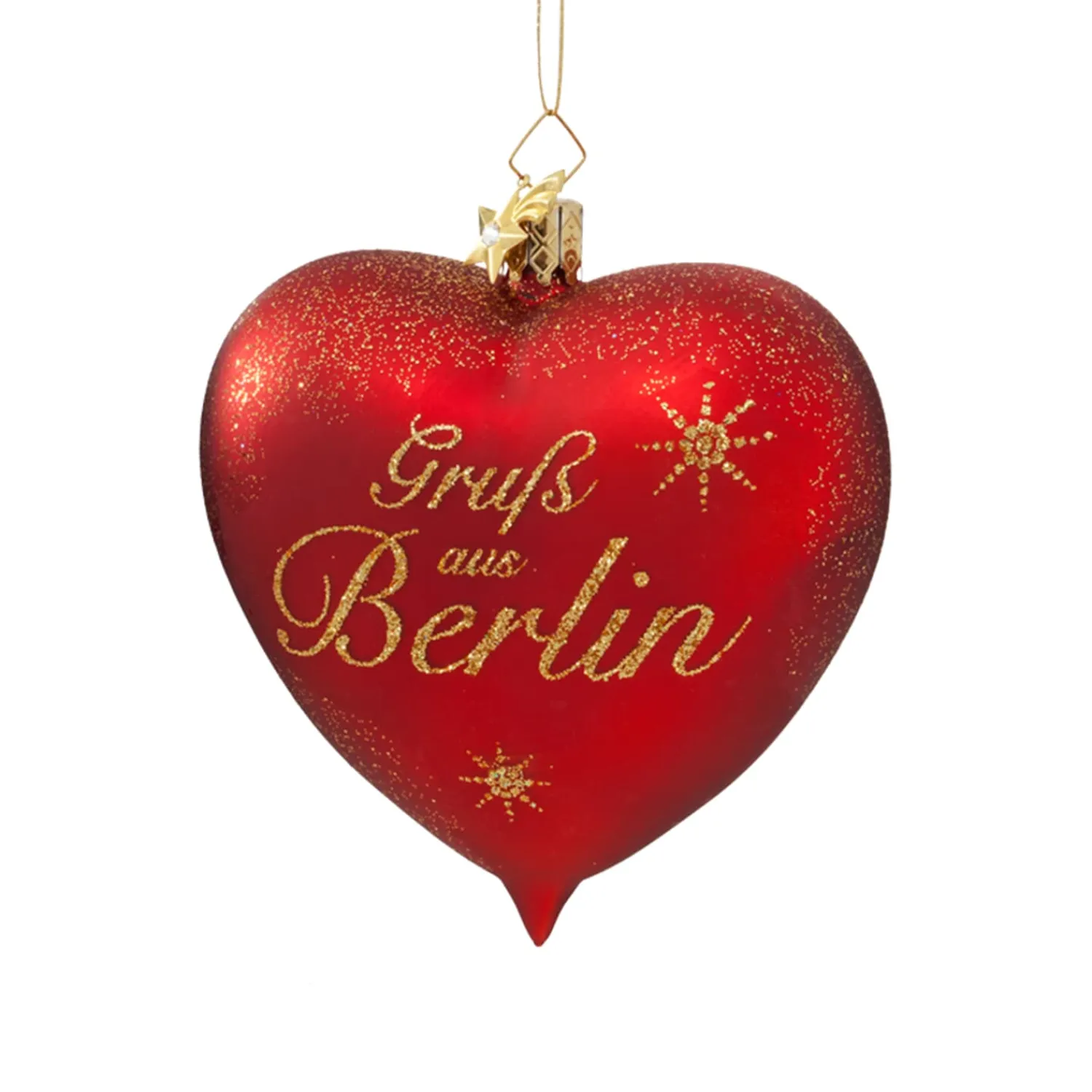 Poesie in Glas Germany Souvenirs|Heart Glass Ornament "Grus Aus Berlin"