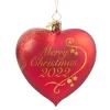 Poesie in Glas Glass Tree Decorations|Heart "Merry Christmas 2022"