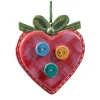 * Wood Tree Decorations|Heart Patchwork
