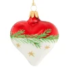 * Tree Baubles And Set Offers|Heart Red-White With Twig And Stars