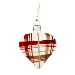 * Tree Baubles And Set Offers|Heart With Check Pattern White Matt