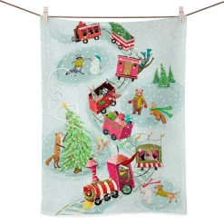 * Table Decorations|Holiday - Animal Train Tea Towel
