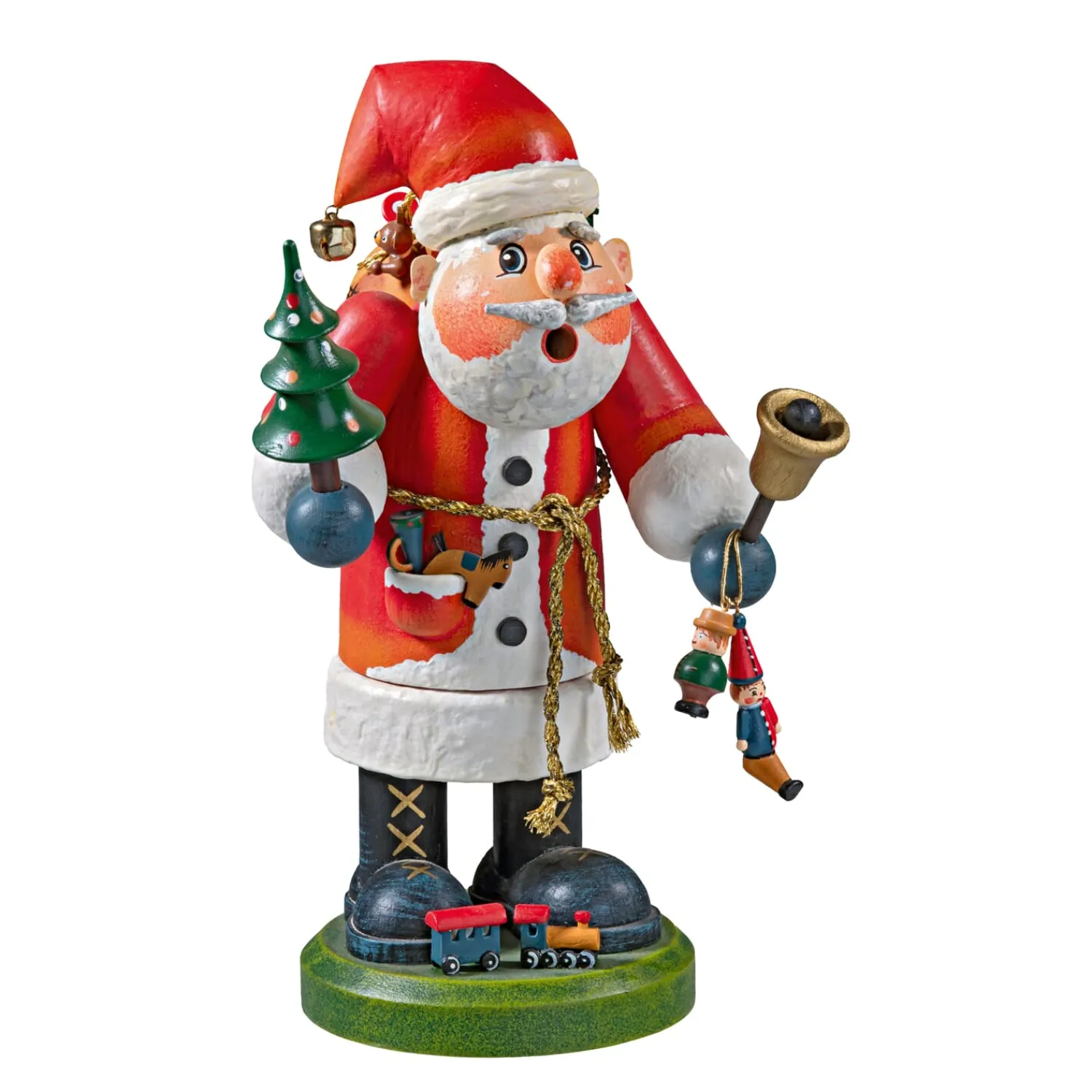 * Incense Smokers|Holzknoddl "Bell Ringing Santa", Incense Smoker