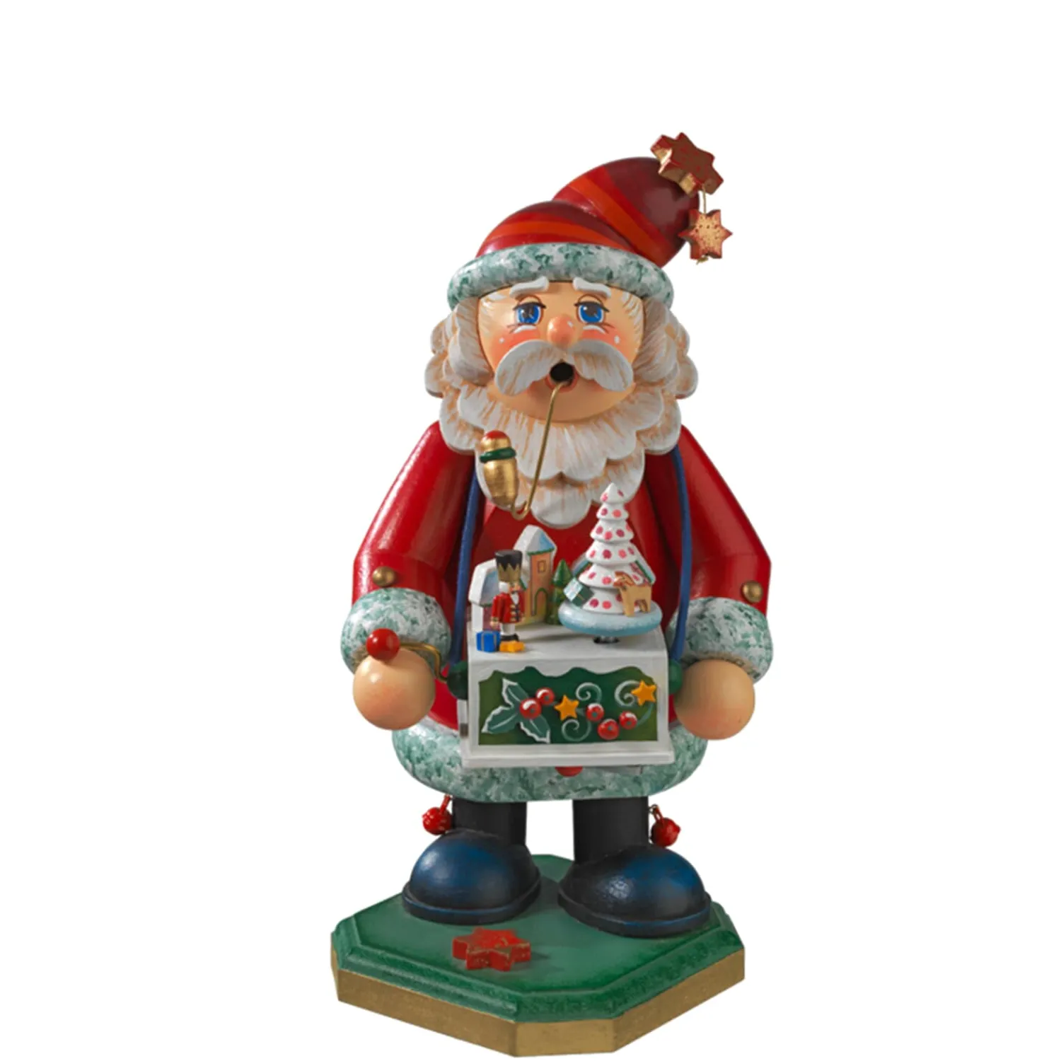 * Incense Smokers|Holzknoddl "Santa With Music Box", Incense Smoker