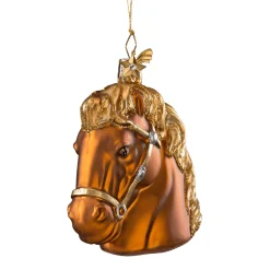 Poesie in Glas Glass Tree Decorations|Horse Head Brown
