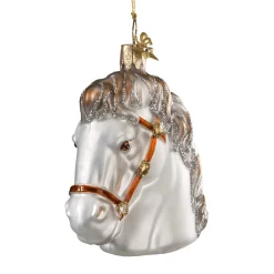Poesie in Glas Glass Tree Decorations|Horse Head White