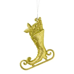 * Plastic Tree Decorations|Ice Skating Shoe With Golden Glimmer