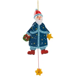 * Wood Tree Decorations|Jumping Jack Santa Claus