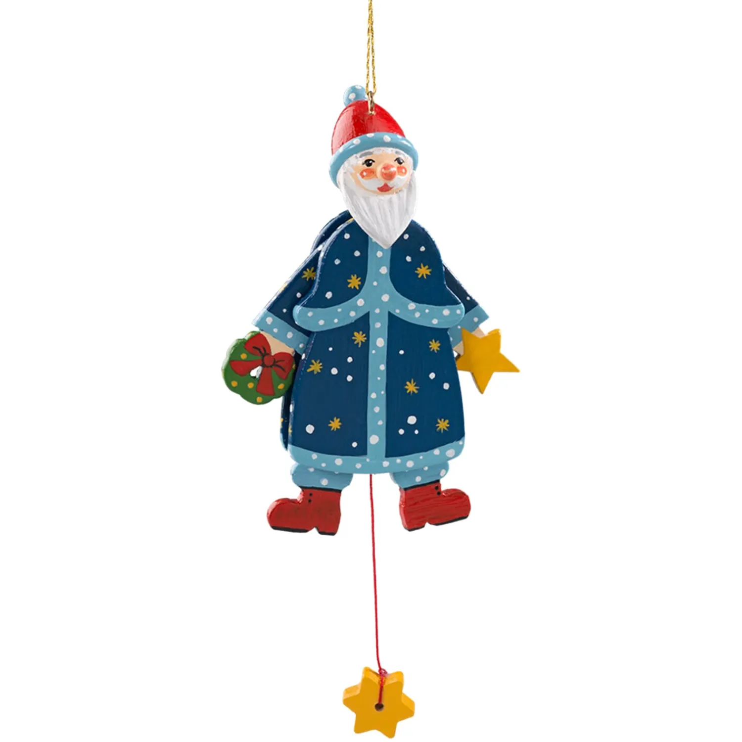 * Wood Tree Decorations|Jumping Jack Santa Claus