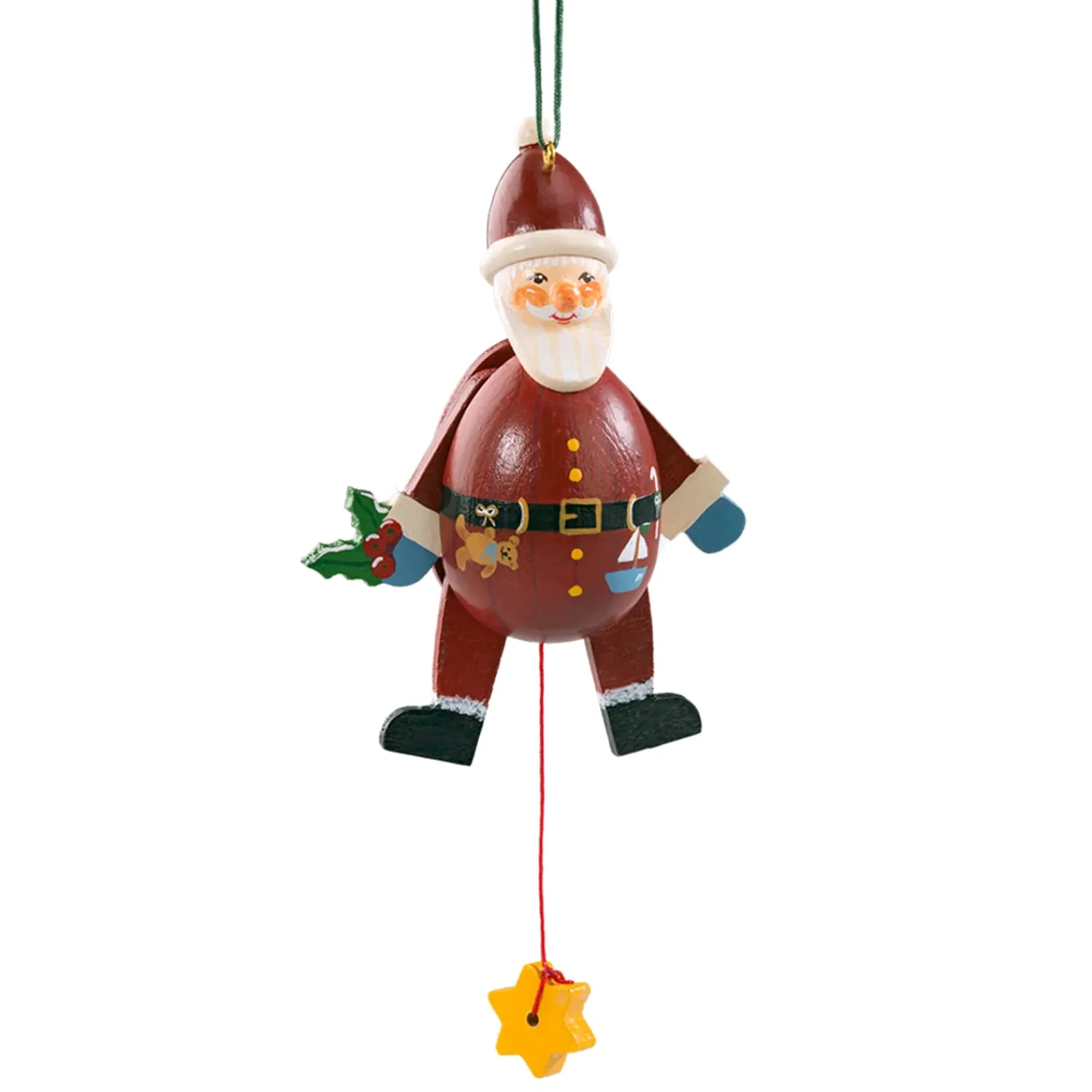 * Wood Tree Decorations|Jumping Jack Santa Claus Round
