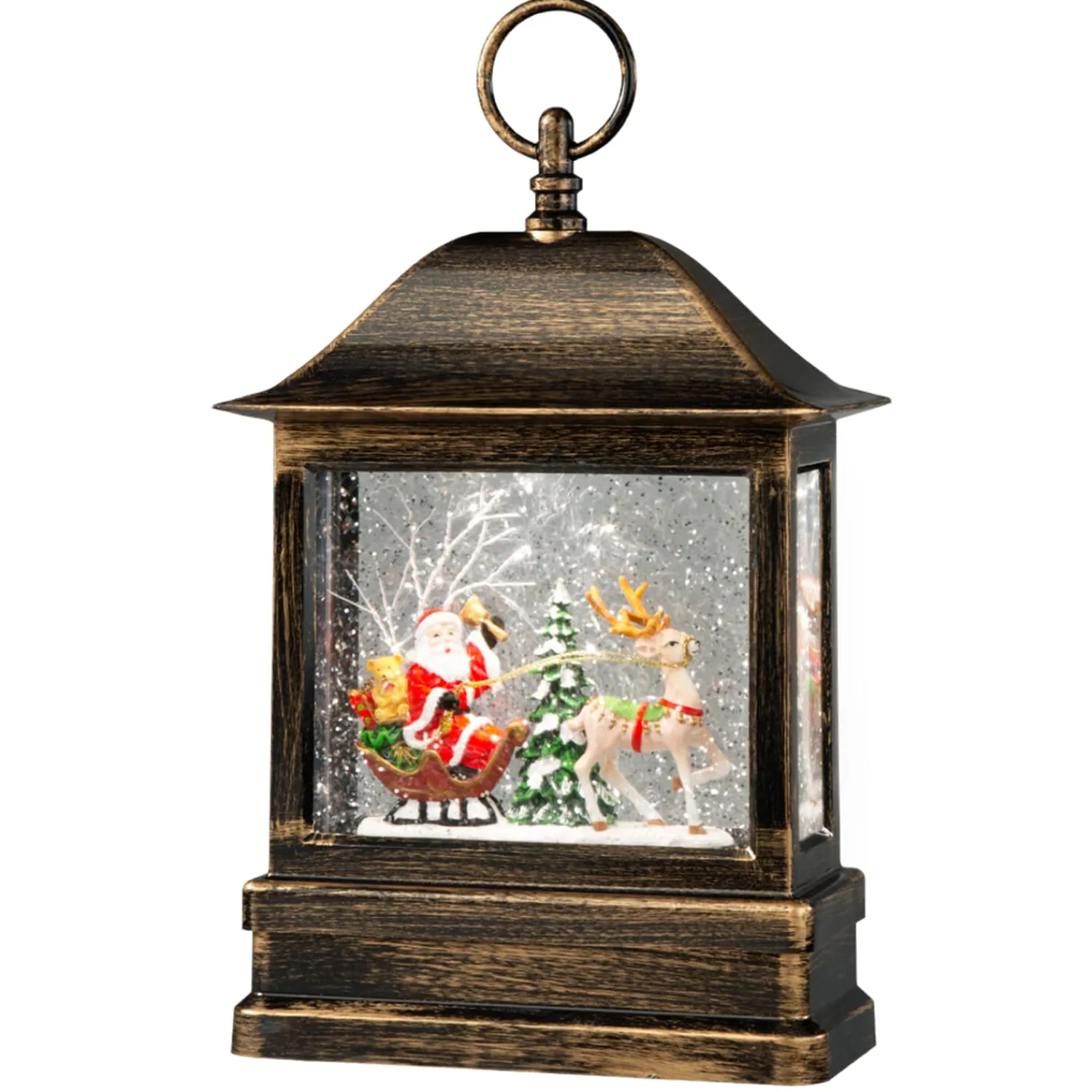 KONSTSMIDE Lanterns|Led Snow Lantern "Santa With Reindeer Sleigh", 25Cm