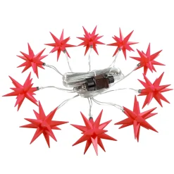 * Outdoor Lights|Led Star Chain With 10 Stars, Red