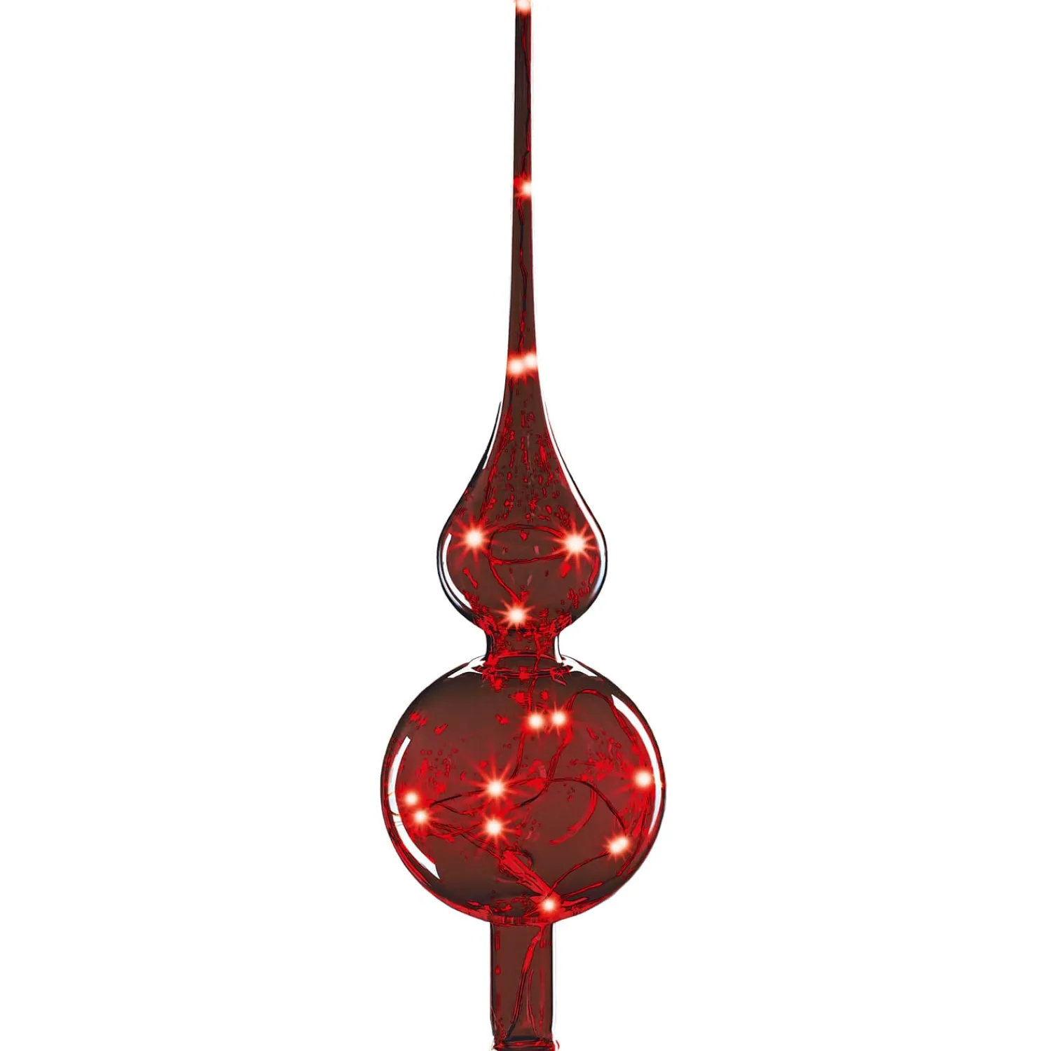 Krinner Tree Topper|Lumix Led Double Ball Tree Topper, Red
