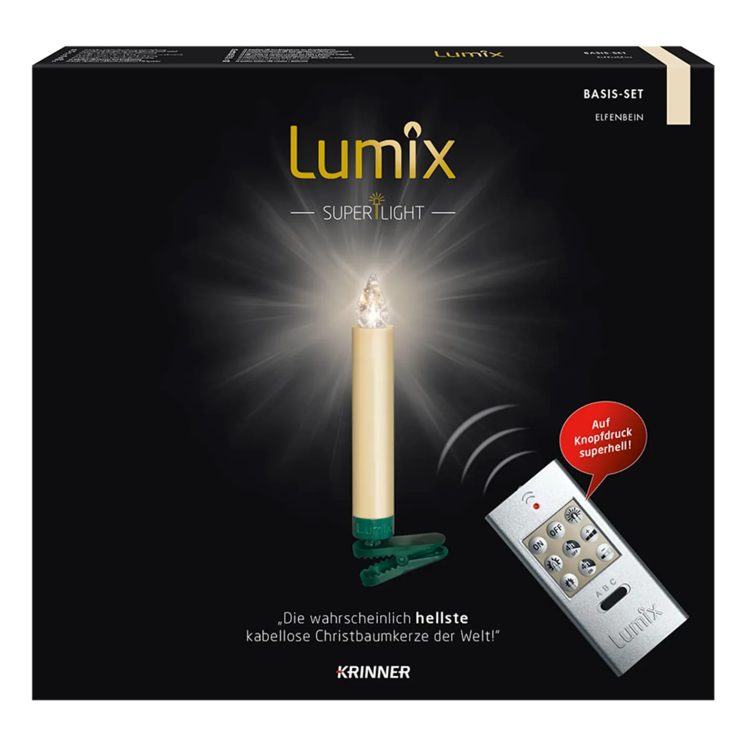 Krinner Outdoor Lights|Lumix Superlight 10 Candles Basic Set In Ivory