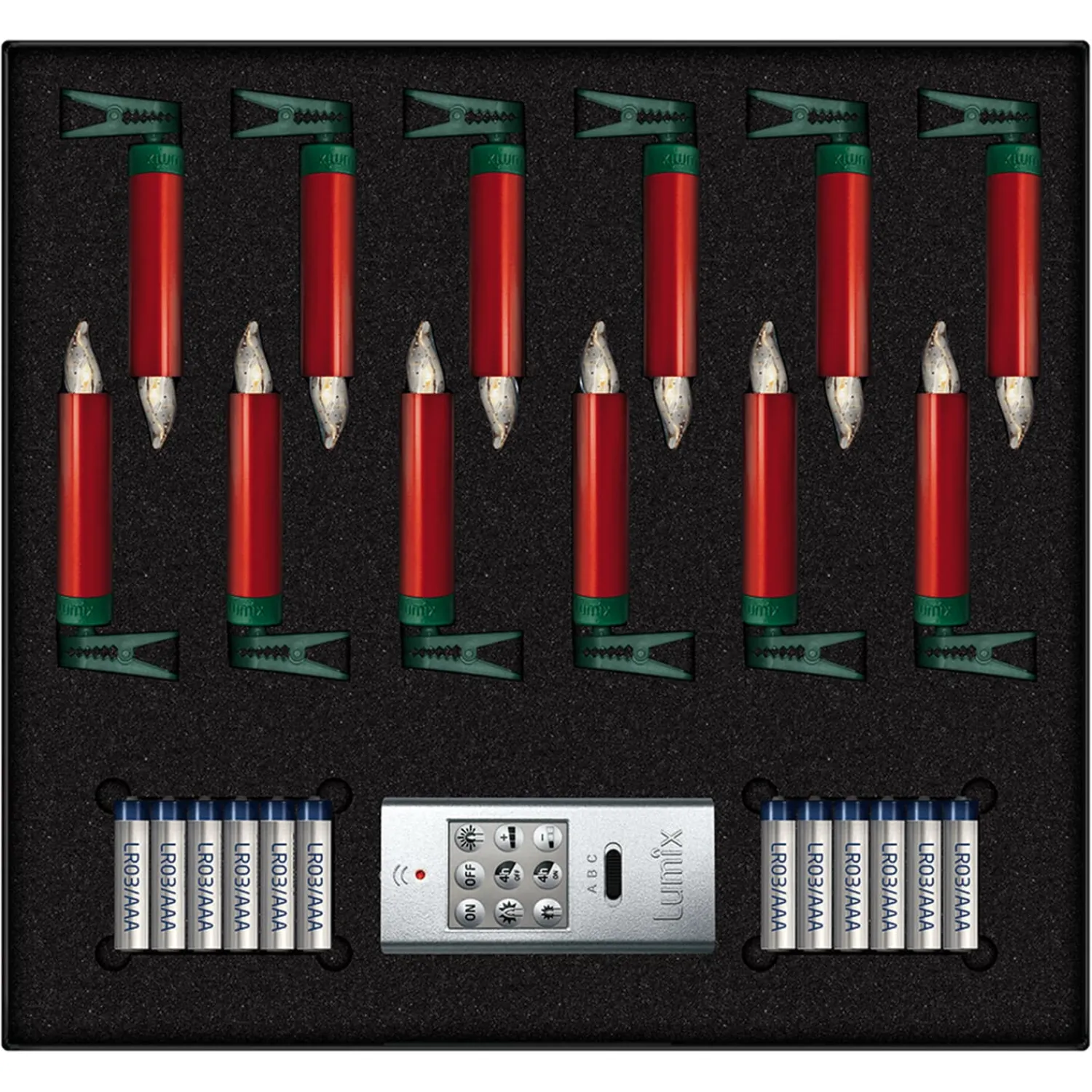 Krinner Outdoor Lights|Lumix Superlight Mini 12 Candles Basic Set Red