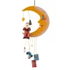 * Wood Tree Decorations|Moon With Santa