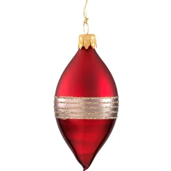 * Tree Baubles And Set Offers|Olive Dark Red Matt/Varnish With Glitter Ribbon