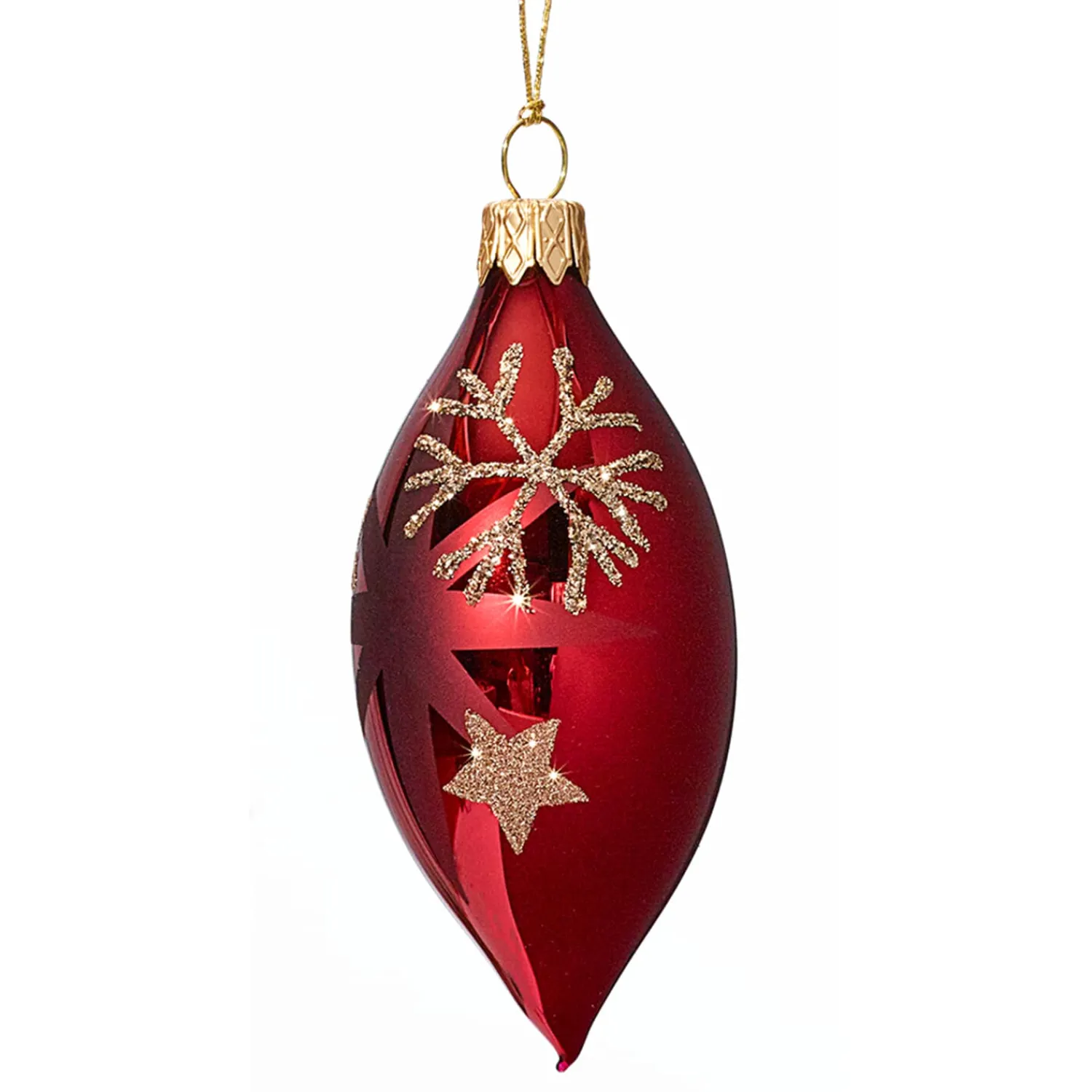 * Tree Baubles And Set Offers|Olive Red With Golden Stars And Flakes