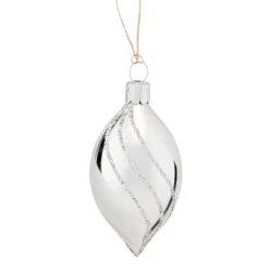 * Tree Baubles And Set Offers|Olive Silver With Glitter Decor