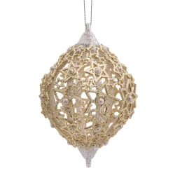 * Resin Tree Decorations|Olive With Filigree Stars, Gold