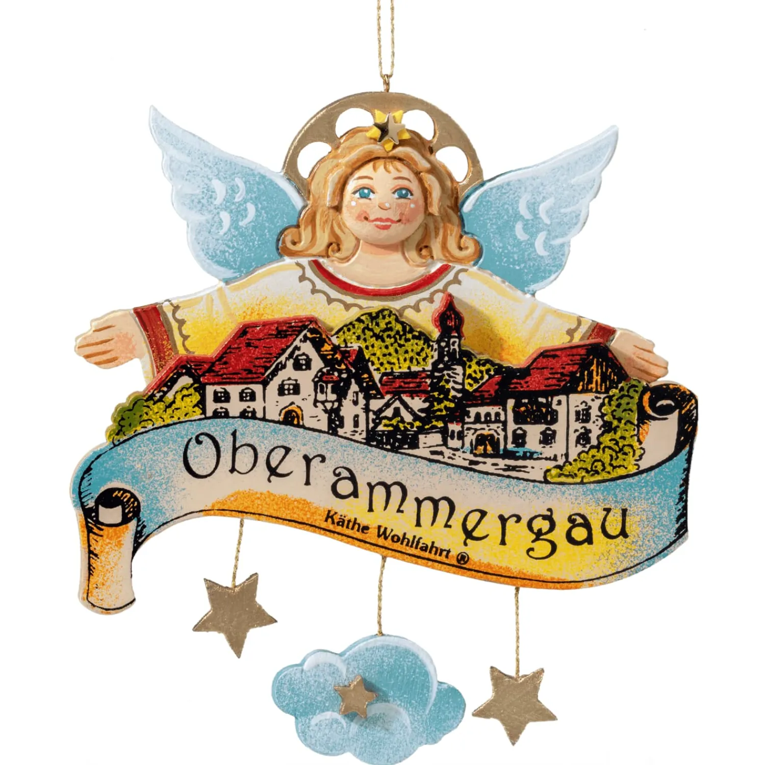 * Bavaria Souvenirs|Ornament "Oberammergau" With Guardian Angel