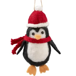 * Felt Tree Decorations|Penguin With Scarf And Hat