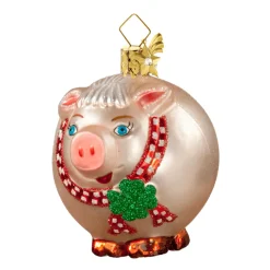 Poesie in Glas Glass Tree Decorations|Pig (Round)