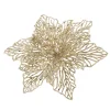 * Plastic Tree Decorations|Poinsettia With Clip, Gold