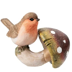 * Decorative Figurines|Robin On Mushroom