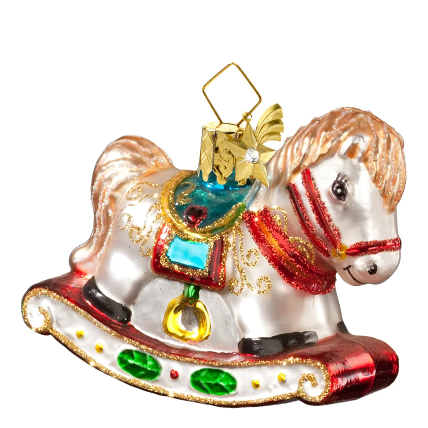Poesie in Glas Glass Tree Decorations|Rocking Horse (Blue)