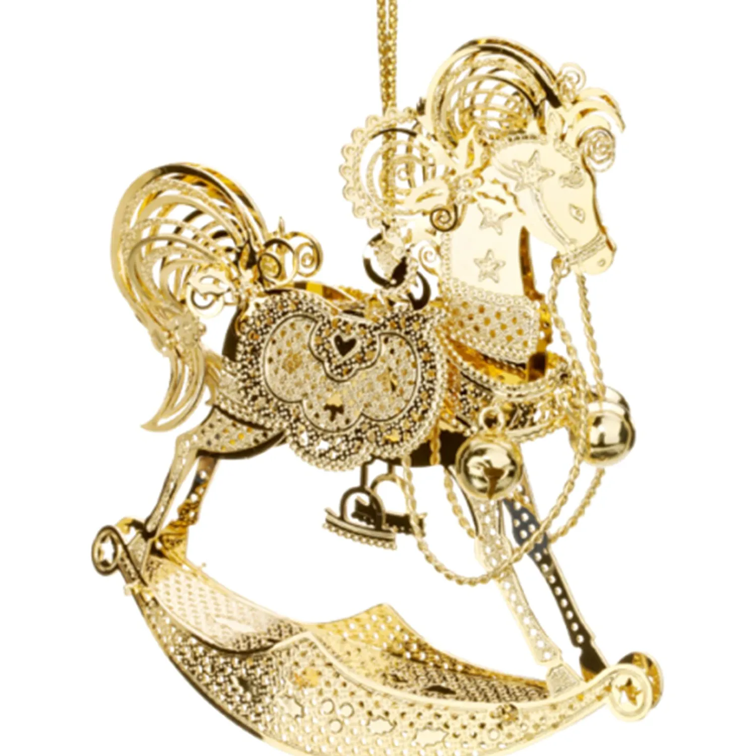 * Brass Tree Decorations|Rocking Horse, Gold-Plated