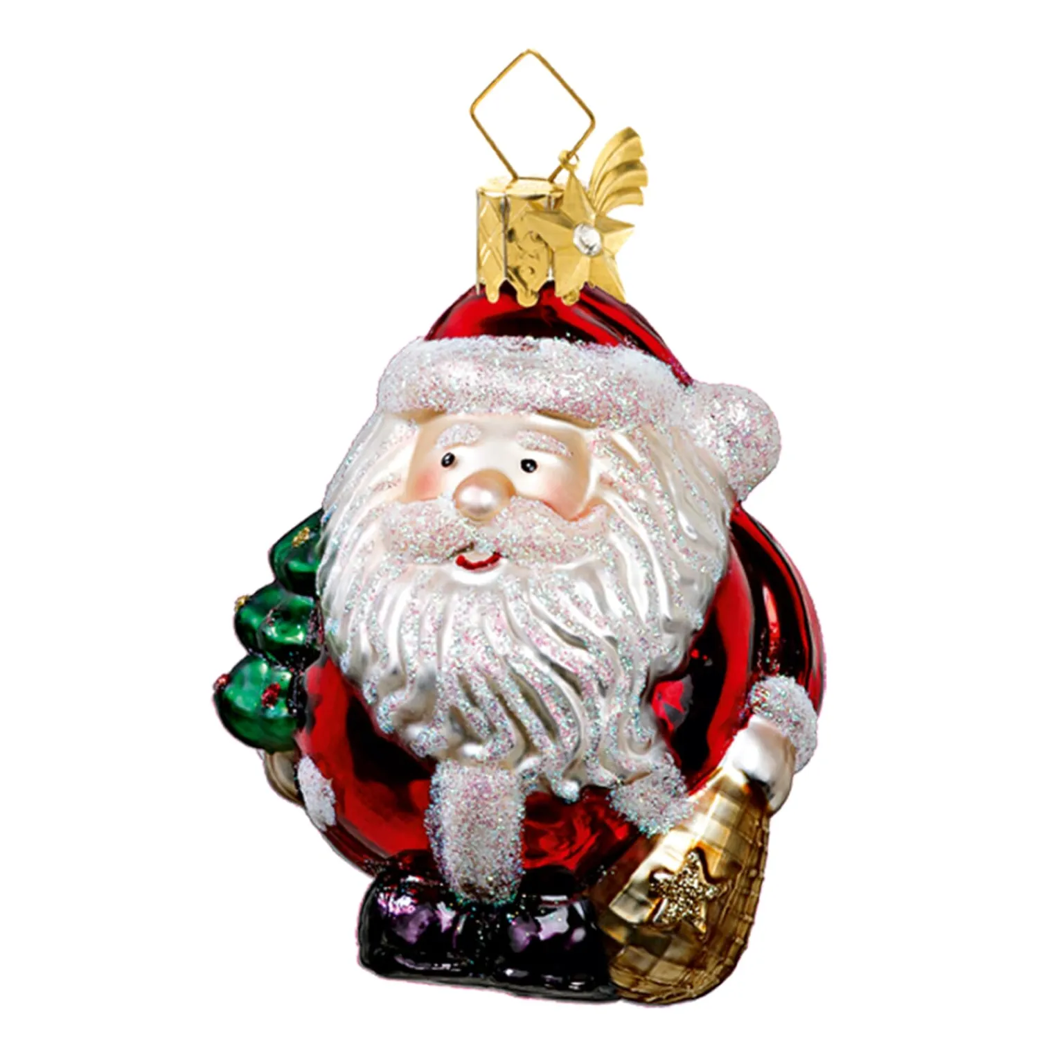 Poesie in Glas Glass Tree Decorations|Round Santa