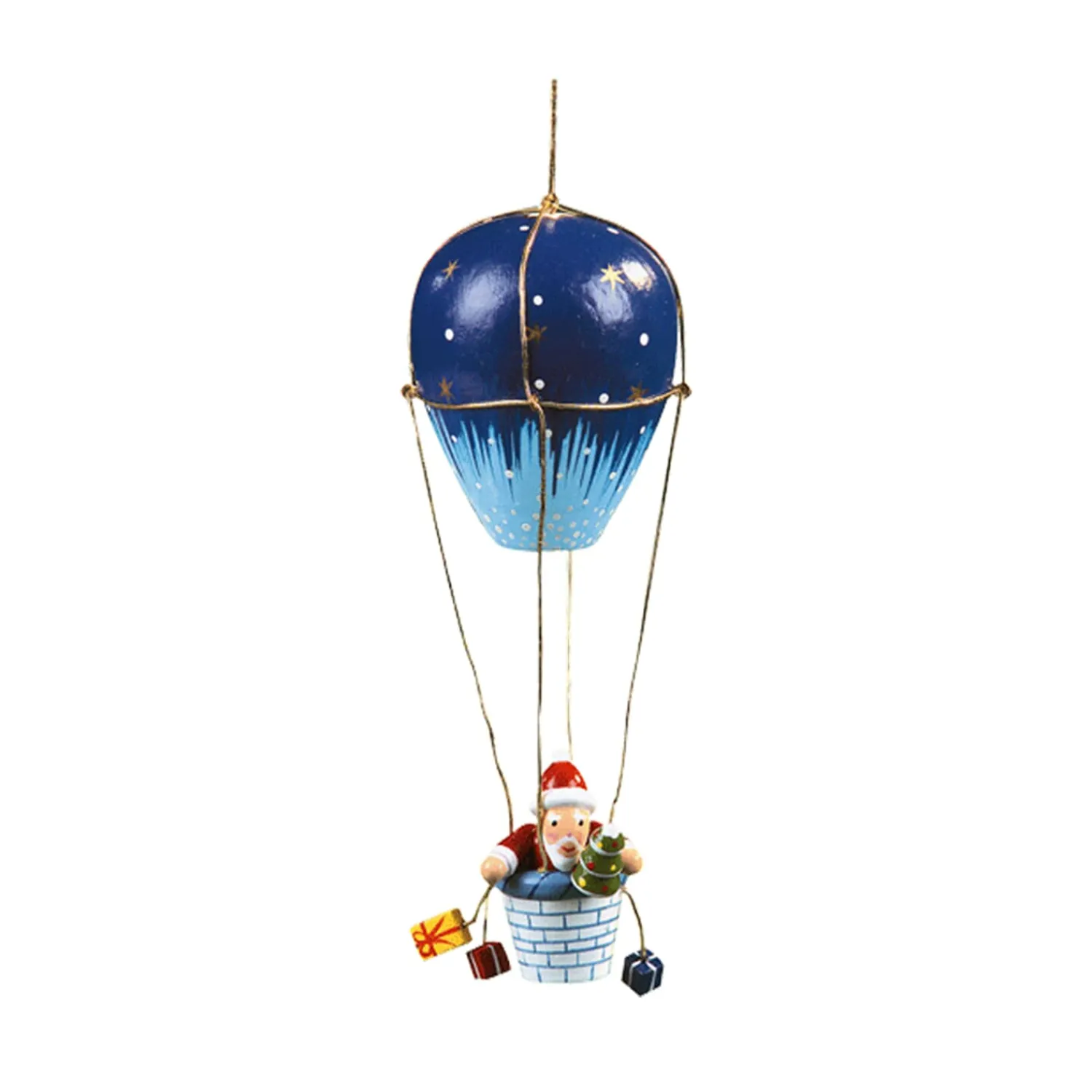 * Wood Tree Decorations|Santa In Air Balloon
