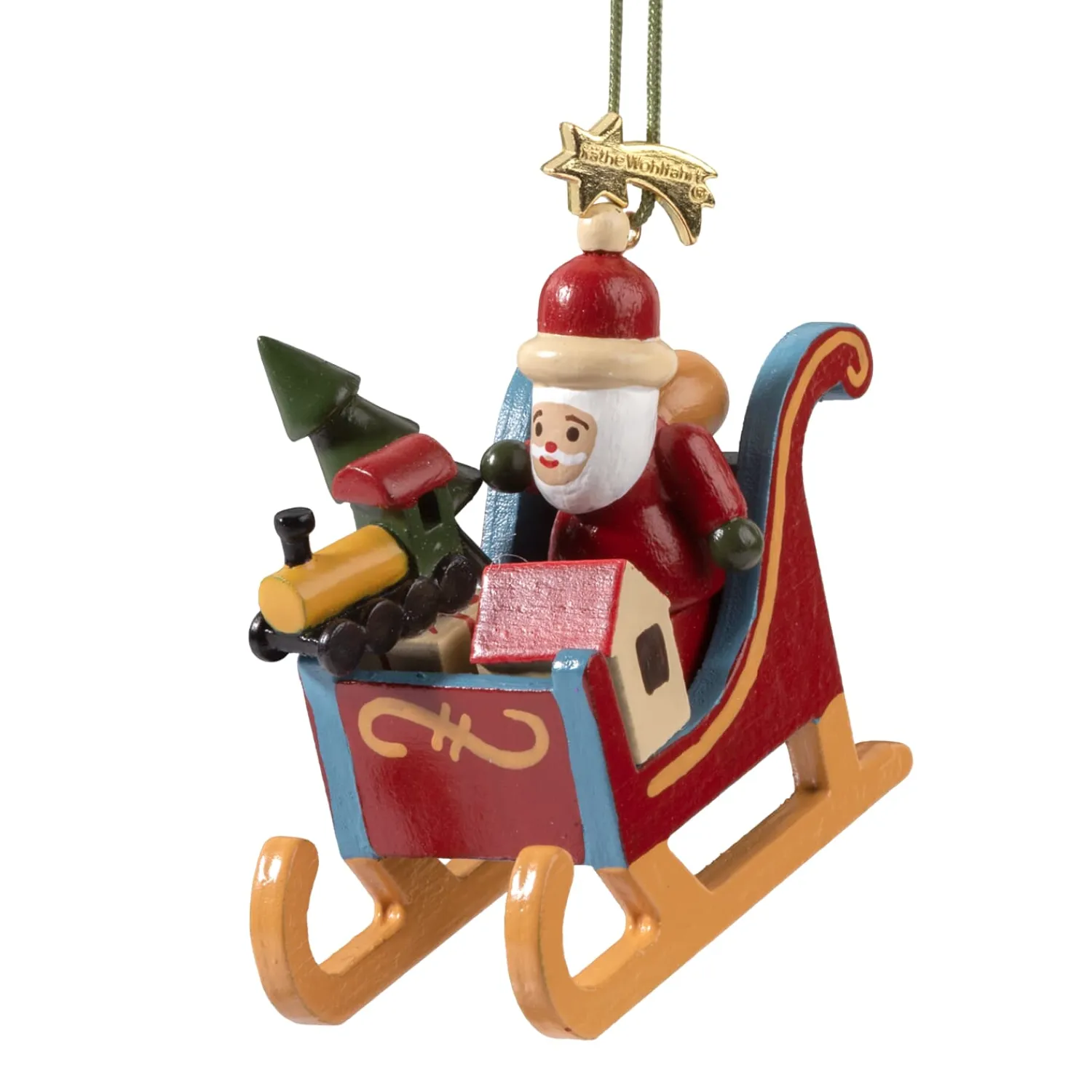 * Wood Tree Decorations|Santa In Sleigh