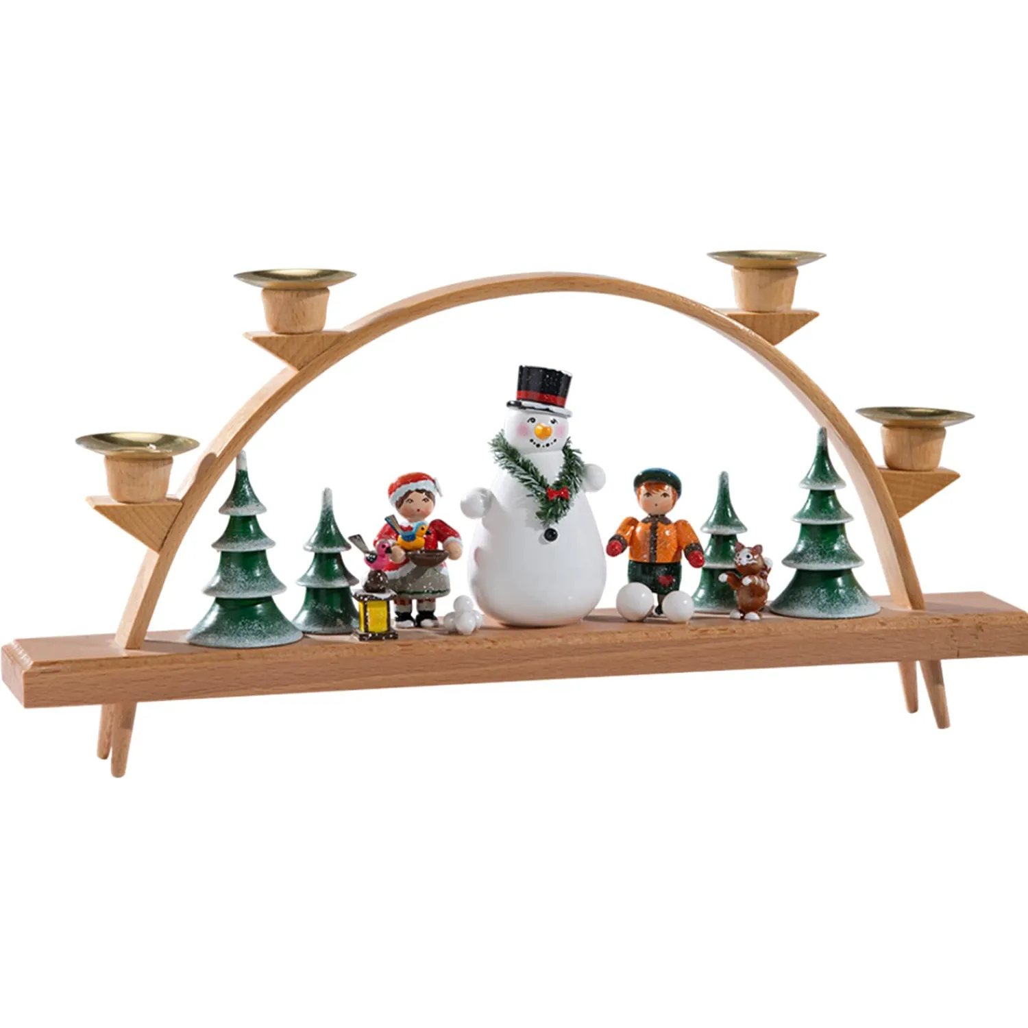 * Schwibbogen|Schwibbogen "Children With Snowman"