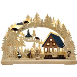 RATAGS Holzdesign Schwibbogen|Schwibbogen "Christmas In Seiffen", 230V With Usb A Port