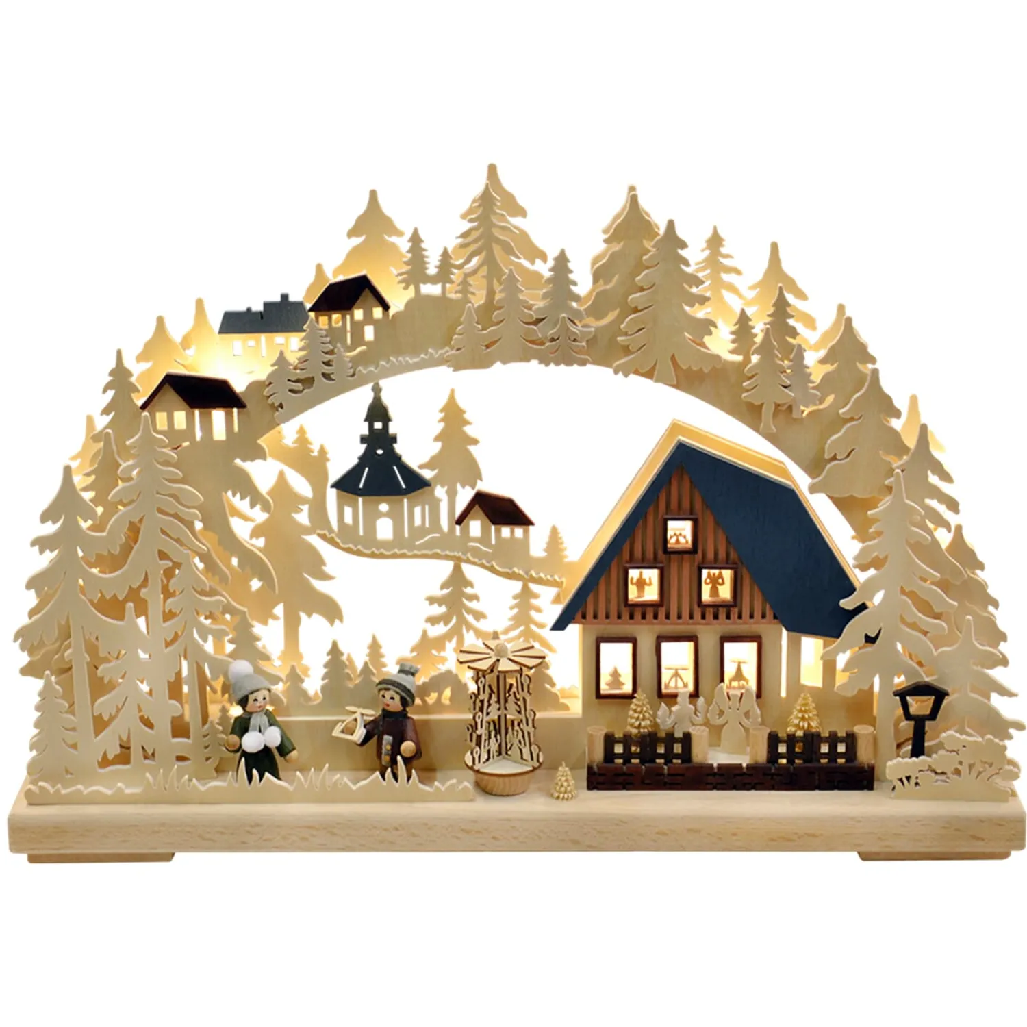 RATAGS Holzdesign Schwibbogen|Schwibbogen "Christmas In Seiffen", 230V With Usb A Port