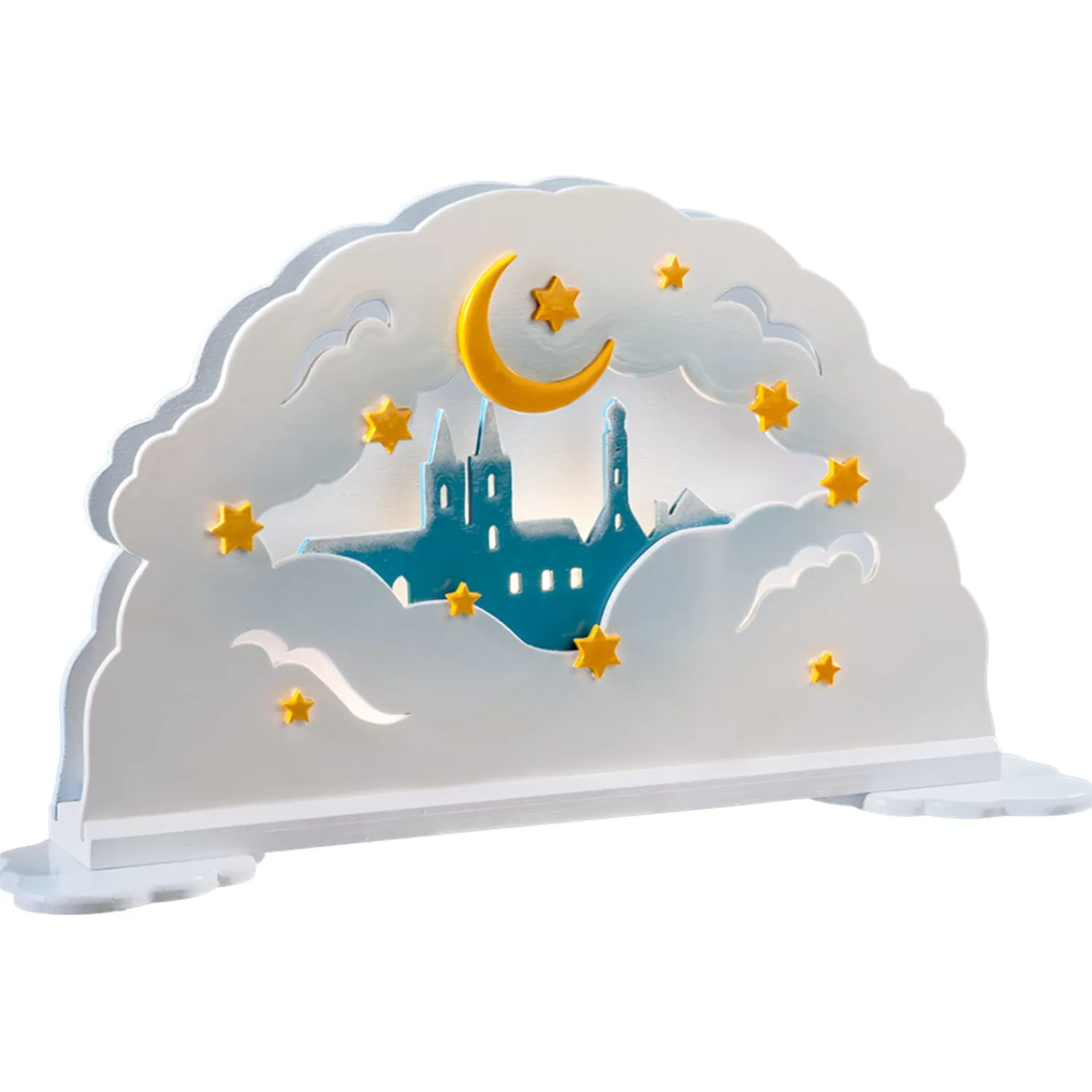 * Kathe's Original Figurines|Schwibbogen Cloud Panorama "Rothenburg" (With Lighting)